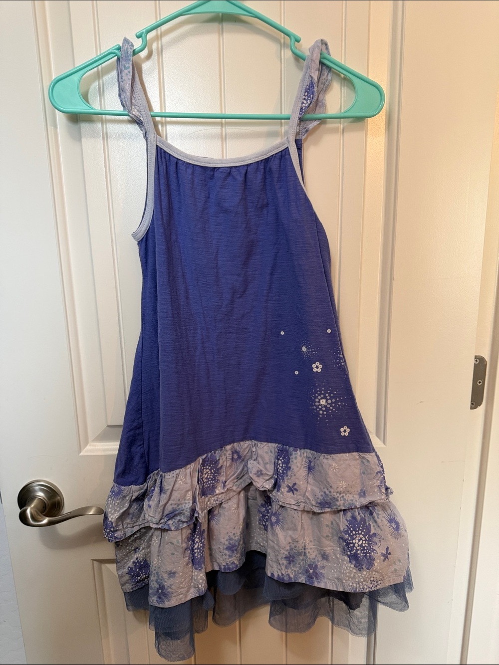 Girls Naartji Purplish-blue Layered Ruffle Dress - Kids